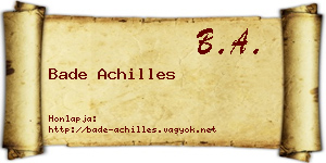 Bade Achilles névjegykártya